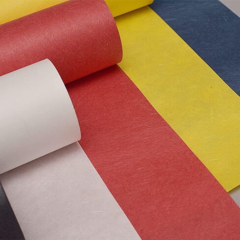 O-Bang JI ، لفة الورق Hanji Colered ، ملمس الألياف الطبيعية Unyong / 45gsm ، 21.3 "× 590" / ورقة التوت التقليدية الكورية (أصفر) in Kuwait