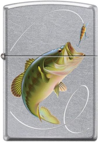 Zippo Lighter- Heartbeat Fisherman Fishing Rod Brushed Chrome Windproof Lighter #Z5229 in Kuwait