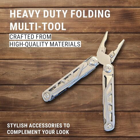 EPG Heavy Duty Multitool Bundle: Leather Case, Multi-Function Flashlight, Screwdriver Bits, 18 Stainless Steel Locking Tools, EDC Gear with Pliers, Bottle Opener, Box Cutter and More, Fits in Pocket in Saudi Arabia