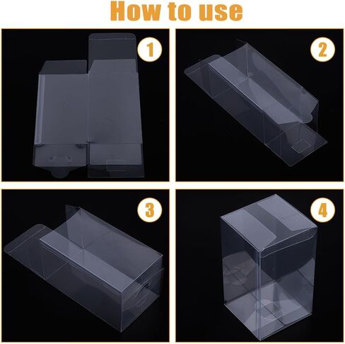 Dicosmetic 15pcs صندوق هدايا بلاستيكي واضح 3.15 × 3.15 × 5.5 بوصة PVC مربع مع شريط كبير مربعات مستطيلات كبيرة مربع تعبئة الشفافة مربع دمية قابلة للطي لحفل الزفاف Choclates Candy Cookies in Kuwait