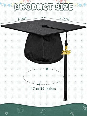 Kindergarten Graduation Cap and Gown Set with Sash Medal Certificate Pins for Preschool Kids – Black and Gold in Saudi Arabia