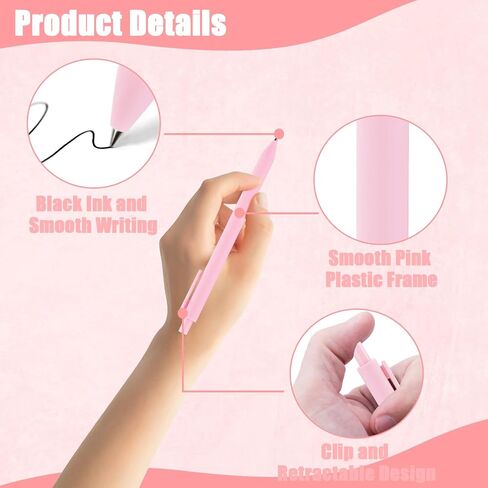 Ysglory Ballpoint Pens 1.0 mm Retractable Quick Dry Black Ink Pens Fine Point Rolling Ball Gel Pens Smooth Writing Pen Ballpoint for School Office Home Supplies (50) in Saudi Arabia