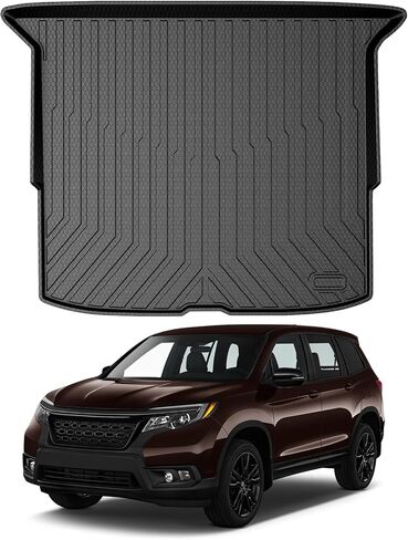 بطانة سجاد أرضية Mixsuper لسيارة Honda Passport 2019-2024، بطانات أرضية مكونة من صفين مناسبة لجميع الأحوال الجوية ومجموعة سجادة صندوق السيارة باللون الأسود in Kuwait