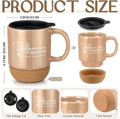 VESICI 4 PCS موظف هدايا شكرا لكم هدايا للنساء مع القدح صانع الاختلاف ، شمعة معطرة ، قلم التحفيز التحفيزي والكمبيوتر المحمول للمتطوعين ممرضات المعلم زميل في العمل (الأزرق الداكن) in Kuwait