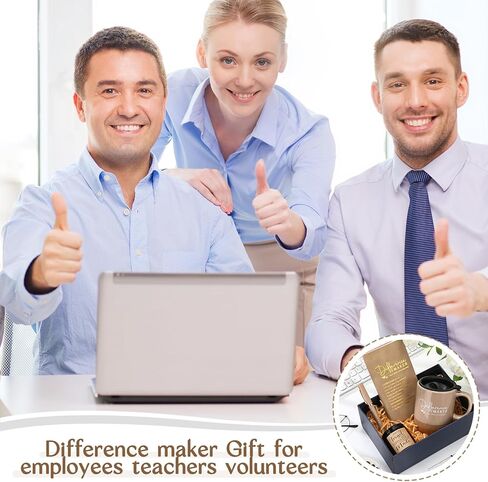 VESICI 4 PCS موظف هدايا شكرا لكم هدايا للنساء مع القدح صانع الاختلاف ، شمعة معطرة ، قلم التحفيز التحفيزي والكمبيوتر المحمول للمتطوعين ممرضات المعلم زميل في العمل (الأزرق الداكن) in Kuwait