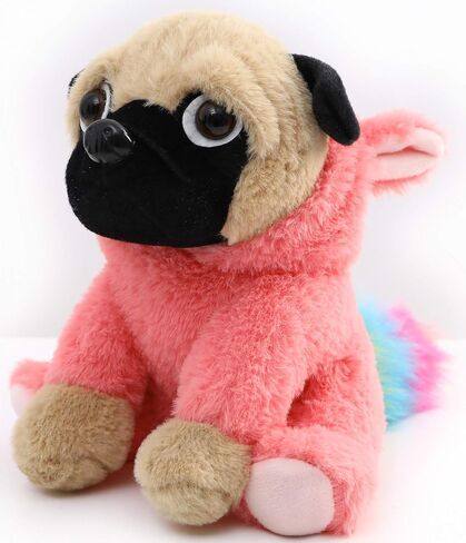 PUG UNICORN محشو بالحيوان كلب الصلصال يرتدي زي أزياء يونيكورن بوج يرتدي ملابس جميلة مضحك أحادي القرن للألعاب in Kuwait