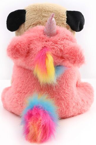 PUG UNICORN محشو بالحيوان كلب الصلصال يرتدي زي أزياء يونيكورن بوج يرتدي ملابس جميلة مضحك أحادي القرن للألعاب in Kuwait