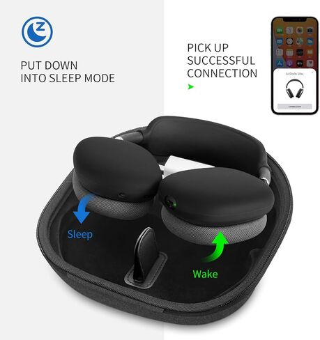 Yinke Smart Case for AirPods Max Headphones Supports Sleep Mode, with AirPods Max Silicone Case Cover Anti-Scratch Accessories, Portable Hard Organizer in Saudi Arabia