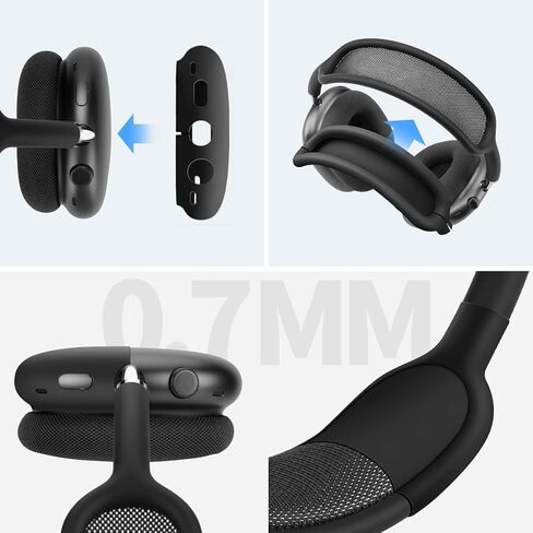 Yinke Smart Case for AirPods Max Headphones Supports Sleep Mode, with AirPods Max Silicone Case Cover Anti-Scratch Accessories, Portable Hard Organizer in Saudi Arabia