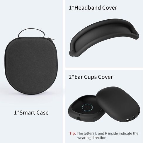 Yinke Smart Case for AirPods Max Headphones Supports Sleep Mode, with AirPods Max Silicone Case Cover Anti-Scratch Accessories, Portable Hard Organizer in Saudi Arabia