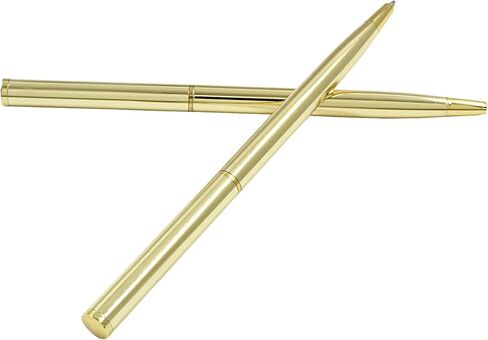 Hitefu 15PCS Gold Metallic Pens, Slim Metallic Retractable Ballpoint Pens, Black Ink Metal Pens for Business Office Students Teachers, 1.0 mm Medium Point, Stylish Style in Kuwait