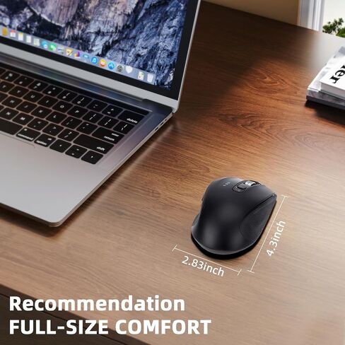 Bluetooth Mouse, Multi-Device Wireless Mouse with USB-A, USB-C Receiver Ergonomic Silent Clicking Rechargeable Mouse for Computer Desktop PC Laptop Mac iPad and Windows(Blue) in Saudi Arabia