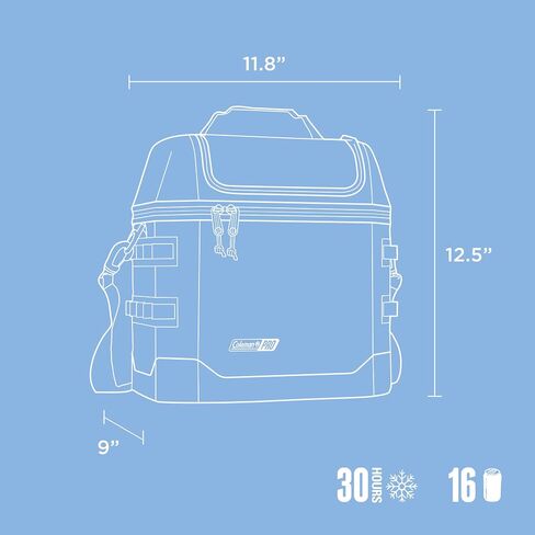 Coleman Pro 16-Can Premium Soft Cooler Lunchbox, Fully Insulated Lid & Body Stays Cold up to 30 Hours in Kuwait