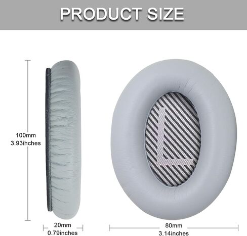 Ear Pads for Bose Quiet Comfort 35 Soft Protein Leather Replacement Earpads Ear Cushions Ear Pad for Bose QC 45/35 / 25/15 QC2 / Ae2 / Ae2i / Ae2W / Sound Link/Sound True (QC35-Khaki&Blue) in Kuwait