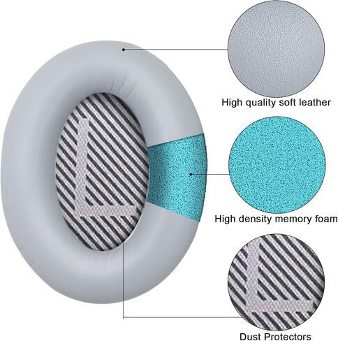 Ear Pads for Bose Quiet Comfort 35 Soft Protein Leather Replacement Earpads Ear Cushions Ear Pad for Bose QC 45/35 / 25/15 QC2 / Ae2 / Ae2i / Ae2W / Sound Link/Sound True (QC35-Khaki&Blue) in Kuwait