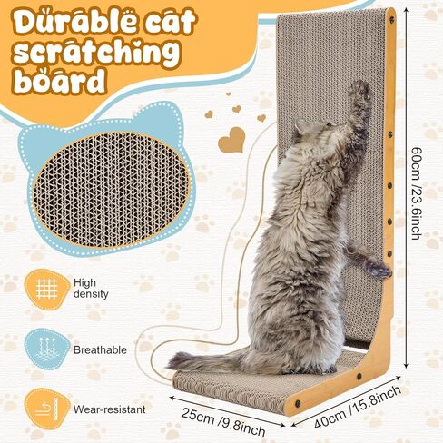 2 pcs l شكل خدش القطط للقطط الداخلية ، لوحة خدش القط العمودي مع لعبة الجرس حماية الأثاث cat pad (32 بوصة) in Kuwait