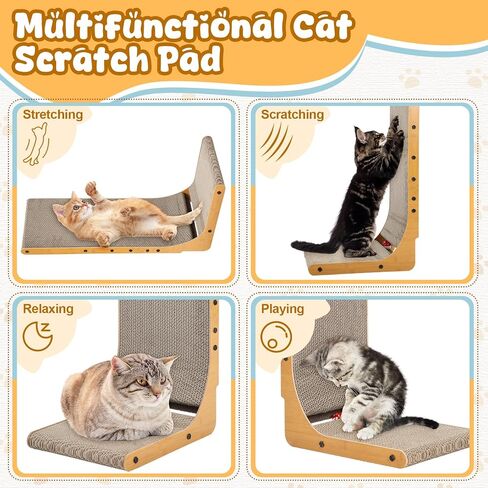 2 pcs l شكل خدش القطط للقطط الداخلية ، لوحة خدش القط العمودي مع لعبة الجرس حماية الأثاث cat pad (32 بوصة) in Kuwait