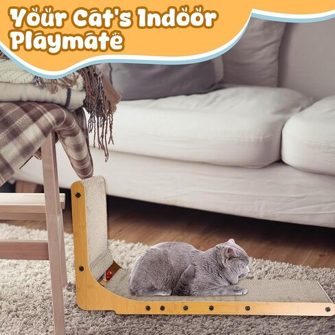 2 pcs l شكل خدش القطط للقطط الداخلية ، لوحة خدش القط العمودي مع لعبة الجرس حماية الأثاث cat pad (32 بوصة) in Kuwait