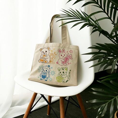 1pc رسم كاريكاتوري للحيوانات الحائط للطلاء ، 11.8 "x11.8" Teddy Bear Easter Bunny Rabbit Cat Stencil ، قوالب طلاء Snowman Christmas DIY Craft Arcl in Kuwait