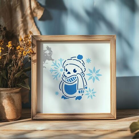 1pc رسم كاريكاتوري للحيوانات الحائط للطلاء ، 11.8 "x11.8" Teddy Bear Easter Bunny Rabbit Cat Stencil ، قوالب طلاء Snowman Christmas DIY Craft Arcl in Kuwait