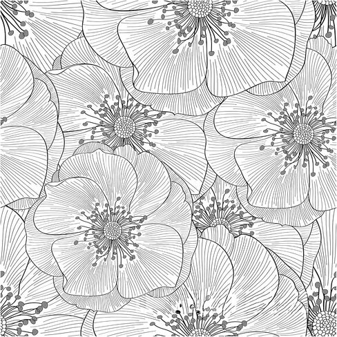 5.91"*5.91" Seamless Poppy Flower Clear Rubber Stamp for Card Making, Transparent Embossing Silicone Seal Stamp for Scrapbook Journal Paper Album Craft in Saudi Arabia