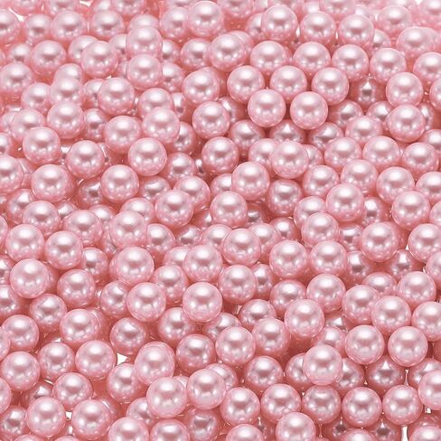 uxcell 1000Pcs Faux Pearl for Vase Filler, 8mm No Hole ABS Round Pearls for Crafting, Jewelry Making, Vase Filler, Cosmetic Boxes, DIY Parts, Table Scatter, Home Decoration, Red in Saudi Arabia