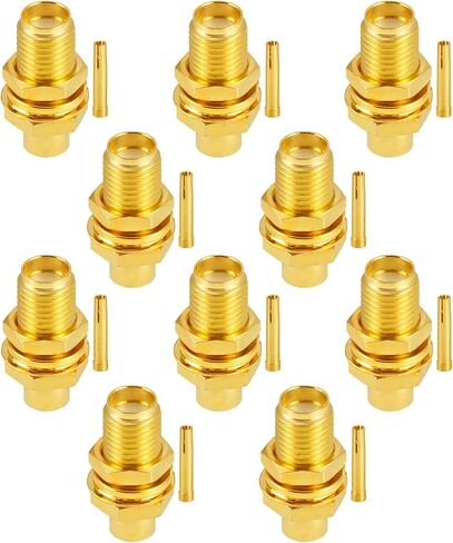 10 PCS SMA Connectors SMA Female Bulkhead Solder Connector for RG405 .086" Semi-Rigid RF Coax Cable in Saudi Arabia