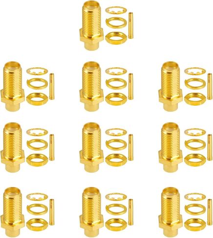 10 PCS SMA Connectors SMA Female Bulkhead Solder Connector for RG405 .086" Semi-Rigid RF Coax Cable in Saudi Arabia