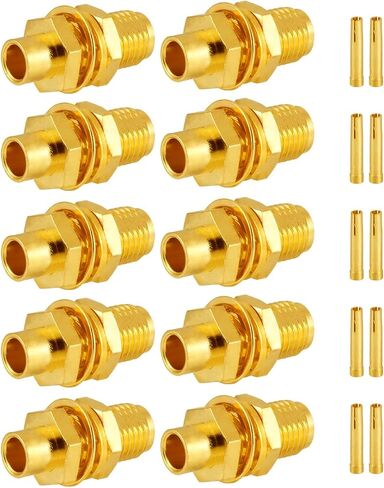 10 PCS SMA Connectors SMA Female Bulkhead Solder Connector for RG405 .086" Semi-Rigid RF Coax Cable in Saudi Arabia