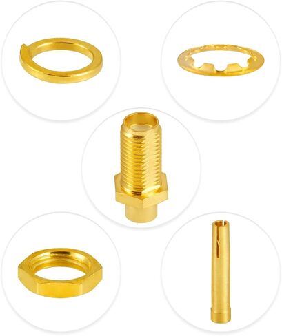10 PCS SMA Connectors SMA Female Bulkhead Solder Connector for RG405 .086" Semi-Rigid RF Coax Cable in Saudi Arabia