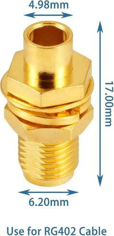 10 PCS SMA Connectors SMA Female Bulkhead Solder Connector for RG405 .086" Semi-Rigid RF Coax Cable in Saudi Arabia