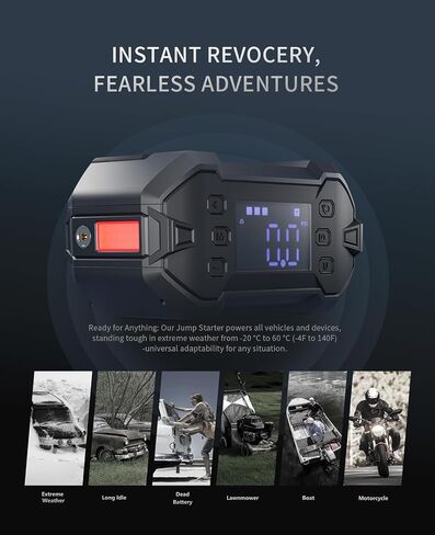 Portable Car Jump Starter 4000A: 12V Battery Jumper Emergency for 10.0L Gas Diesel Engines, Power Booster Start Boost Charger, Intelligent Protection, USB-A Type-C Ports with mutifuctional Light in Saudi Arabia