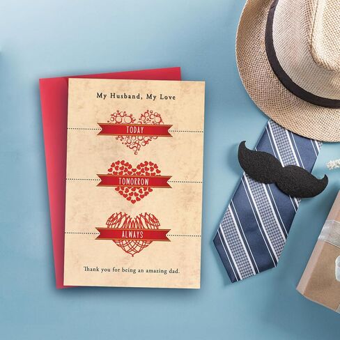Funny Fathers Day Card for Husband,Romantic Father's Day Gift from Wife,Sweet Anniversary Card to Husband,Gift Idea for Men in Saudi Arabia