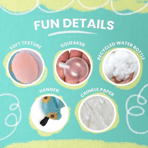 Baby Sunny Small Gnome Plush Toy with Repair Patch – Gentle and Durable Squeaky Dog Toy for Small Breeds – Ideal for Biting and Play – Made from Recycled Materials in Saudi Arabia