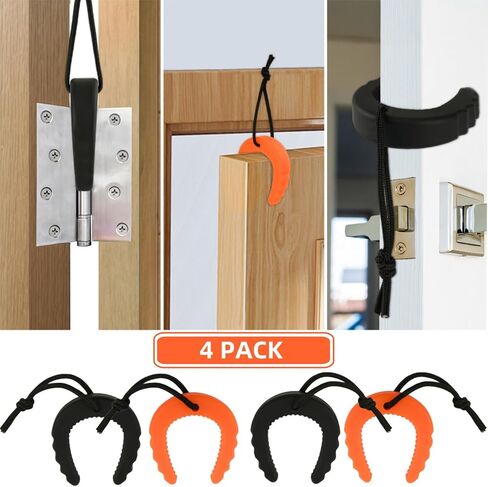 Door jam for First Responder，Law Enforcement Gear with Reflective Rope，Door Wedge for Firefighter Tools， Police Gear (4 PCS，Black) in Kuwait