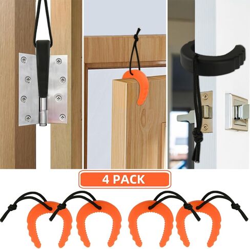Door jam for First Responder，Law Enforcement Gear with Reflective Rope，Door Wedge for Firefighter Tools， Police Gear (4 PCS，Black) in Kuwait