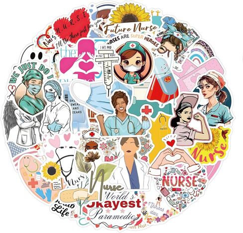 55Pcs Medical Assistant Stickers,Medical Assistant Supplies, Waterproof Vinyl Stickers for Medical Assistants, Teens, Aduts - Funny Medical Stickers Decals for Laptop Water Bottles (Assistant) in Kuwait