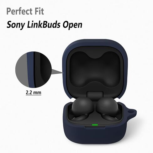 Geiomoo Silicone Case for Sony LinkBuds Open, Protective Cover with Carabiner (Luminous Green) in Saudi Arabia