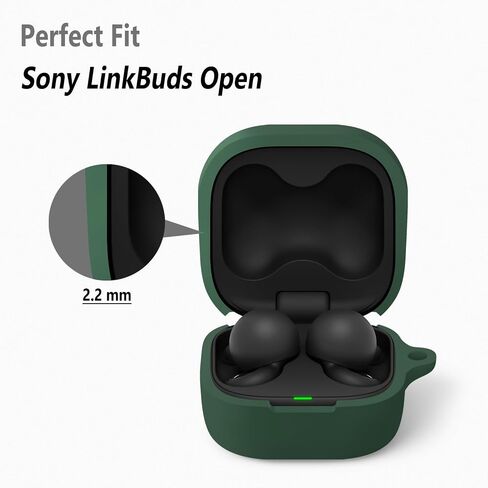 Geiomoo Silicone Case for Sony LinkBuds Open, Protective Cover with Carabiner (Luminous Green) in Saudi Arabia