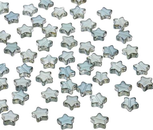 PATIKIL 8mm Crystal Star Beads, 100 Pcs Star Bead Glass Spacers Bead Star Shaped Charm Pendants for Jewelry Making Bracelet Necklace DIY Crafts, Yellow Green in Saudi Arabia