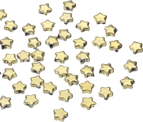 PATIKIL 8mm Crystal Star Beads, 100 Pcs Star Bead Glass Spacers Bead Star Shaped Charm Pendants for Jewelry Making Bracelet Necklace DIY Crafts, Yellow Green in Saudi Arabia