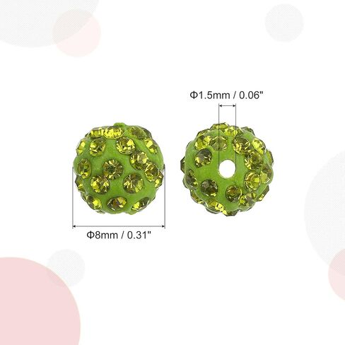 uxcell 100Pcs 8mm Rhinestone Clay Beads, Polymer Clay Crystal Bead Round Disco Shiny Ball Beads Bulk for DIY Bracelet Necklace Jewelry Making (Deep Blue) in Kuwait