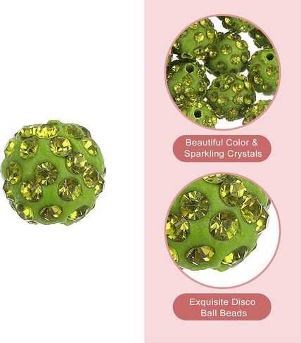 uxcell 100Pcs 8mm Rhinestone Clay Beads, Polymer Clay Crystal Bead Round Disco Shiny Ball Beads Bulk for DIY Bracelet Necklace Jewelry Making (Deep Blue) in Kuwait