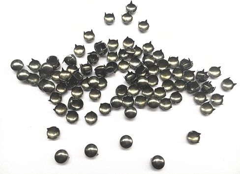 Round Dome Studs, 200 Pcs Round Dome Metal Studs Spots Nailheads Fastener (Silver, 5mm) in Kuwait