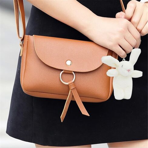 سلسلة مفاتيح أرنب لطيفة من القطيفة للمحفظة، سلسلة مفاتيح أرنب صغيرة مقاس 3.5 بوصة لحقيبة الظهر ومحفظة ساحرة هدية للفتيات والنساء in Kuwait