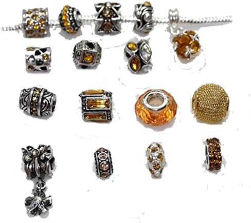 Sexy Sparkles Ten (10) of Assorted Shades of Color Rhinestones Beads (Styles You Will Receive are Shown in Picture Random 10 Beads Mix) Charms for Snake Chain Charm Bracelet - PINK in Saudi Arabia