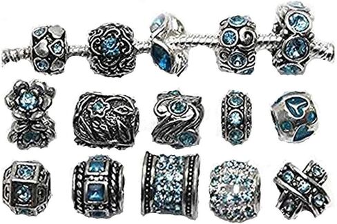 Sexy Sparkles Ten (10) of Assorted Shades of Color Rhinestones Beads (Styles You Will Receive are Shown in Picture Random 10 Beads Mix) Charms for Snake Chain Charm Bracelet - PINK in Saudi Arabia