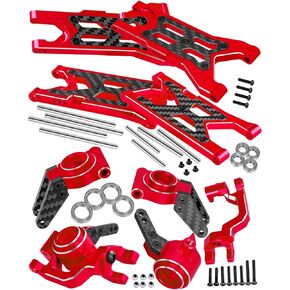 RC Alloy Aundension Arms & Caster Blocks C-Hub & Bear Beach Axle Axle Carriers & Couner Colls Progrades Part for 1/10 Granite 3S BLX & Mega 550 ، Senton 3S BLX & Mega 550 ، Vorteks 3S BLX ، Red ، Red ، Red ، Red