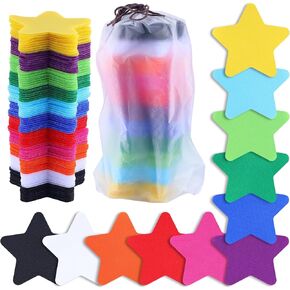 هوموكس 165pcs علامات بقعة السجاد ، 4inch النجمة شكل نقاط السجاد علامات ، 11 ألوان علامات السجاد النقاط لزينة السجاد الفصول الدراسية