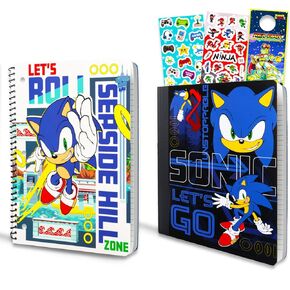 Sonic Notebook للمدرسة - المجلدات الصوتية مع حزمة الجيوب تشمل دفتر ملاحظات تكوين صوتي ومجلدات صوتية بالإضافة إلى ملصقات وشماعات الأبواب | اللوازم المدرسية الصوتية